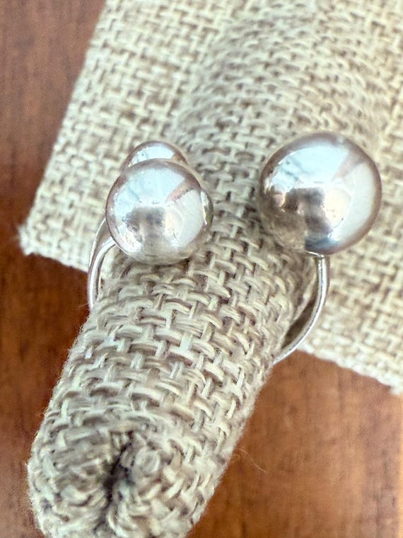 Sterling Silver Brutalist Bubble Ring, Size ~7.5 … - image 8