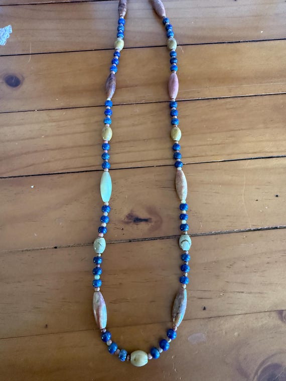 Antique Lapis Lazuli, Carnelian and Agate Necklac… - image 6