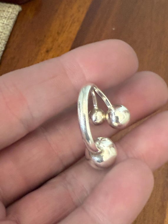 Sterling Silver Brutalist Bubble Ring, Size ~7.5 … - image 4