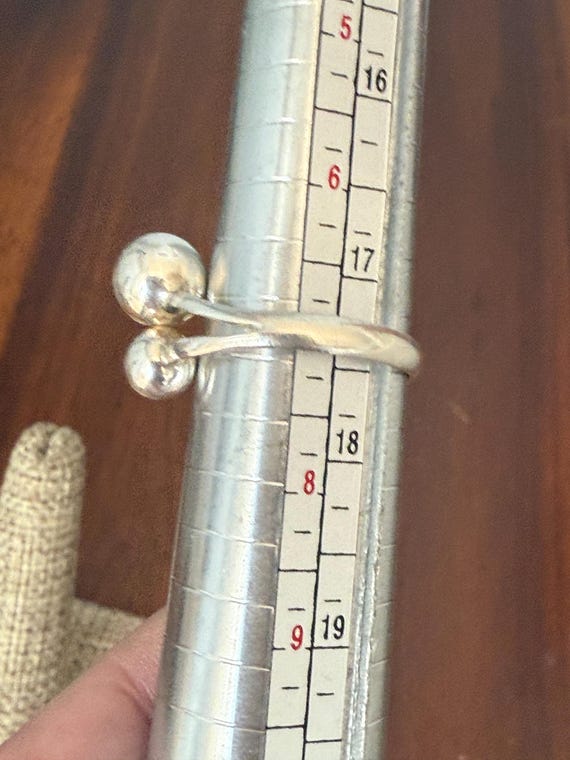 Sterling Silver Brutalist Bubble Ring, Size ~7.5 … - image 6