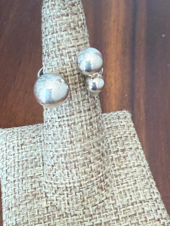 Sterling Silver Brutalist Bubble Ring, Size ~7.5 … - image 2