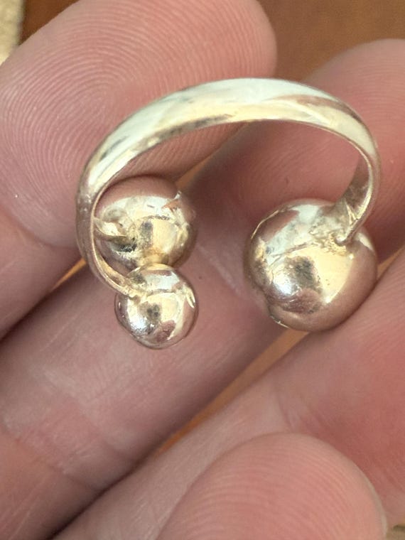 Sterling Silver Brutalist Bubble Ring, Size ~7.5 … - image 10