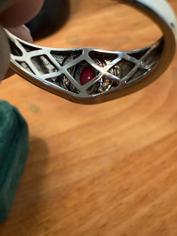 Sterling Silver Ruby and Diamond Accent Ring Size… - image 6