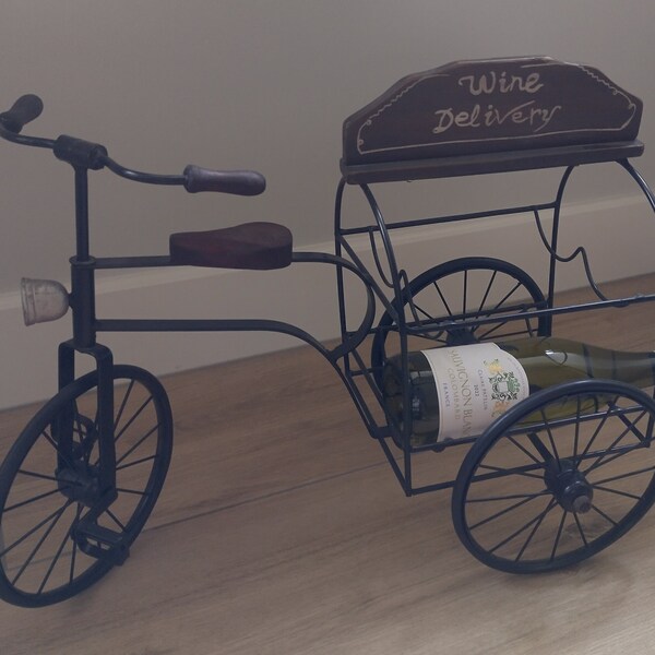 Wine rack tricycle for 4 bottles / wine bicycle wine bottle holder