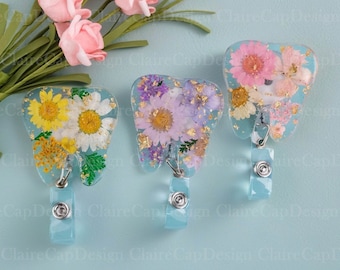 Tooth Badge Holder, Tooth Badge Holder, Personalized Tooth Badge Holder, Personalized Badge Reel, Tooth Name Tag