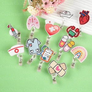 Nurse Badge Reels Retractable, Nurse Badge, Cardiac Neurology Paediatrics Respiratory, Nurse Doctor Gift, ID Tag Student Nurse ID Badge Reel