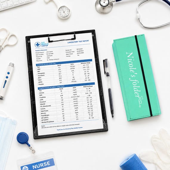 Custom Heat Press Tri‑Fold Nurse Clipboard PP Plastic Letter Size Folding Board for Medical Notes Personalized Nursing Gift
