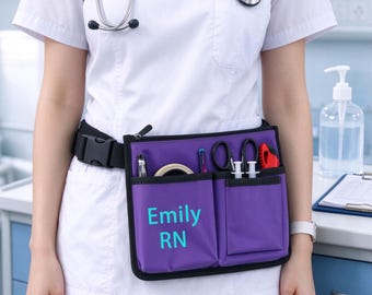 Personalized Nurse Utility Waist Bag, Custom Printed Oxford Cloth Nursing Organizer, Multi-Purpose Medical Tool Pouch, Nurse Gift