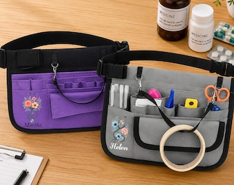 Personalized Nurse Waist Bag, Portable Caregiver Utility Pouch, Nylon Work Belt Bag for Medical & Cleaning Staff