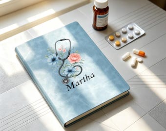 Custom Heat Press A5 PU Leather Nurse Journal Soft Cover Notebook for Nurses Personalized Daily Log & Gift