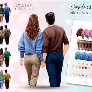 Clipart de casal | Casal de clipart digital | Clipart romântico | Projetos DIY | Aniversário de casamento | Foto de casal