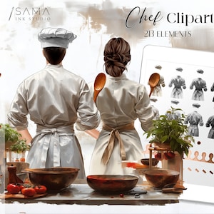Clipart de chef ⎪Ilustração de cozinheiro ⎪Impressão sob demanda Download digital ⎪Clipart profissional ⎪Arquivo PNG DIY ⎪Imagem de restaurante e comida⎪Personalizado