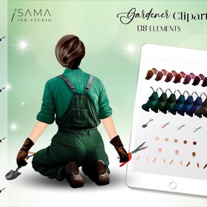 Jardineiro Clipart ⎪Farmer Clipart ⎪Profissão Imagem⎪Mulher Clip art ⎪Faça você mesmo ⎪Jardim Imagem Personalizada ⎪Impressão sob demanda⎪Download instantâneo