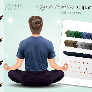 Yoga Clipart ⎪ Meditação Clip Art ⎪ Imagem de Hobby ⎪ Arquivo Digital ⎪ Download Instantâneo PNG ⎪ Gráfico de Homem de Bem-Estar ⎪ Faça Você Mesmo ⎪ Impressão sob Demanda
