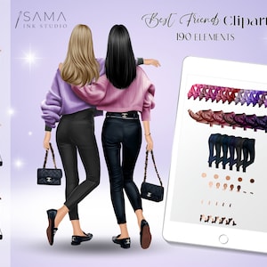 Friends Clipart, Best Friends art, Freundinnen Bild, Print on demand, Sublimation, Custom Bff, DIY Illustration, Soul Sister Clip Art Design
