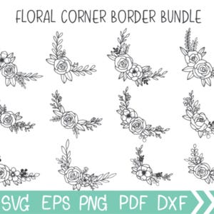 Corner svg Bundle | Corner svg | Floral corner svg files | Decorative Page Corner SVG | Corner Pattern Border Frames Svg |Instant Download