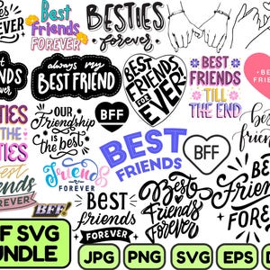 Best Friends Forever SVG / Cut File / Cricut / Commercial use / Silhouette / Best Friends SVG / BFF Svg