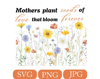 Retro Floral Mama Quote PNG: Mother's Day Sublimation (Digital Download)