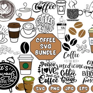 Coffee SVG Bundle, Funny Coffee SVG, Caffeine Queen, Coffee Lovers, Coffee Obsessed, Mug Svg, Coffee mug, Cut File Cricut, Silhouette file