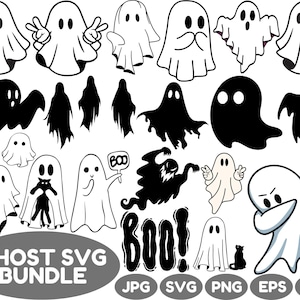 GHOST SVG, Halloween svg, Ghosts svg, Ghost svg bundle, Ghost Clipart, Cute ghost cut files, Halloween ghost Design Clipart Digital Download