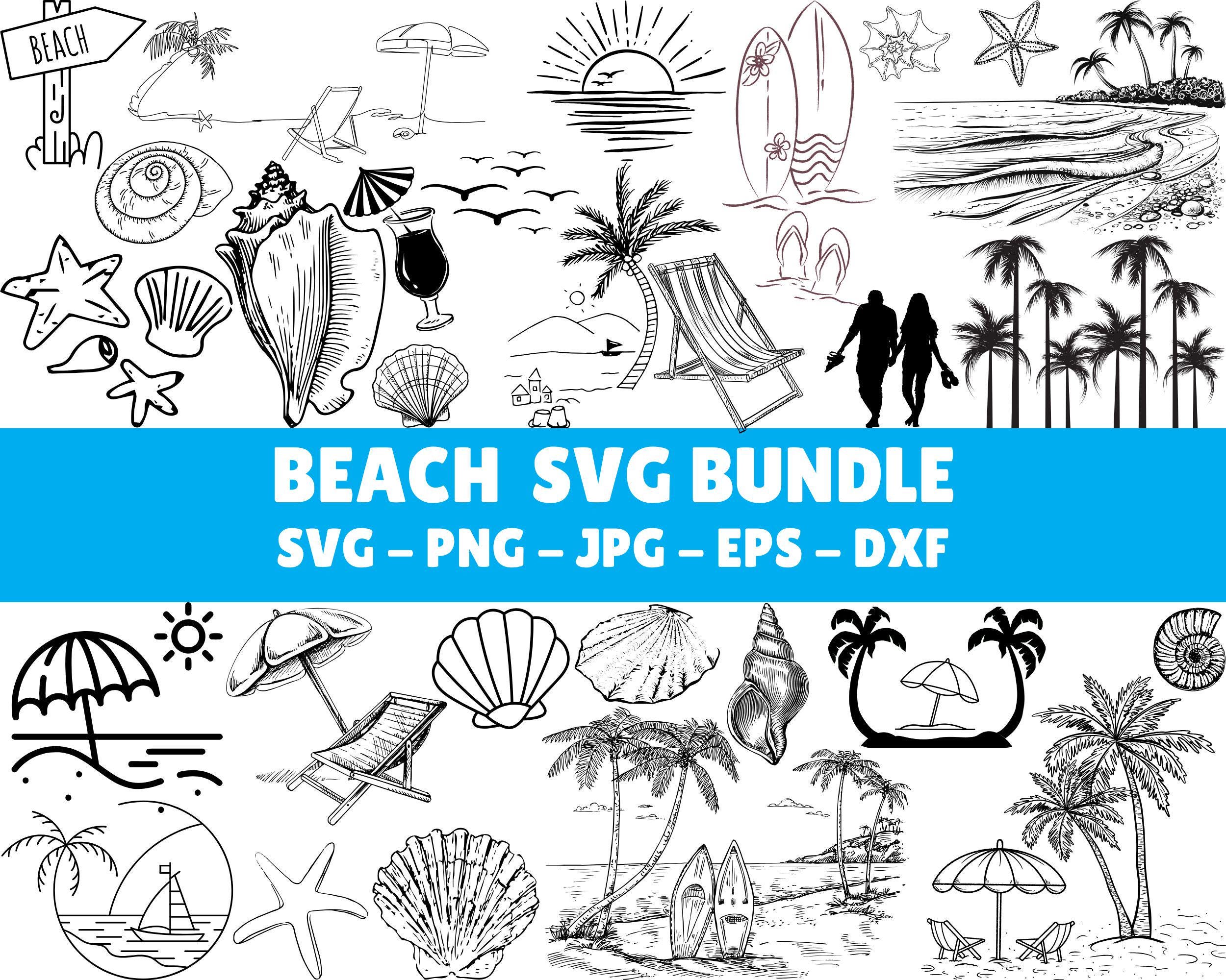 Beach SVG Bundle: Summer Clipart, Cut Files (digital Download) - Etsy