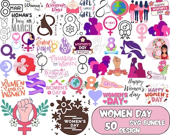 International Women's Day SVG Bundle: Girl Boss, Women Power (Digital Files)