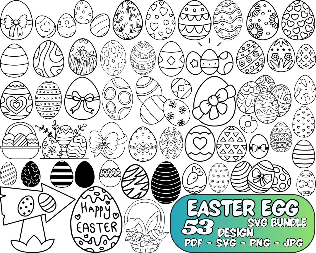 Easter Egg Bundle SVG Files | Easter Cut Files | Easter Egg Silhouette ...
