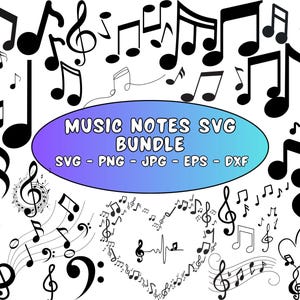 Musiknoten svg, Musiknoten Split svg, Musiknoten png, Musiknoten Clipart, benutzerdefinierte Musiknoten svg, cut File, eps, dxf, Instant Download