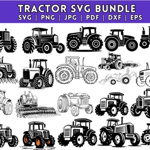 以下が含まれることがあります： 白黒のトラクターのSVGカットファイル15個のセット。トラクターは、運転中、鋤を引いている、静止しているなど、さまざまなポーズをとっています。SVGファイルは、ビニールデカール、アイロン転写、その他のクラフトを作成するために使用できます。