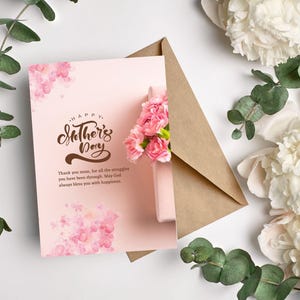 Mothers Day Card Printable, Happy Mothers Day Card, Digital Mothers Day Card, Instant Download PDF Cards, Mothers Day Flower Card