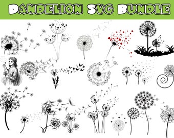 Löwenzahn SVG Bundle: Weht die Blume Silhouette (Digitaler Download)