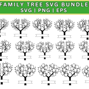Family Tree Svg Bundle 2-15 Members Family Reunion Svg Tree Svg Tree Of Life Svg Family Svg Family Tree Svg Png Digital Download