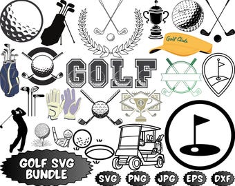 Golf SVG Bundle: Golfer, Cart, Ball Cricut Designs (Digital Download)