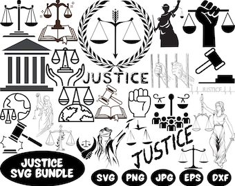 Gerechtigkeit SVG Bundle: Recht, Richter, Gerichte Designs (Digitaler Download)