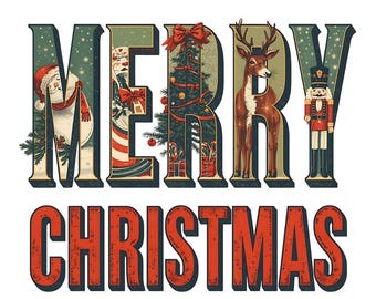Papá Noel retro navideño PNG: Sublimación de camiseta vintage (descarga digital)