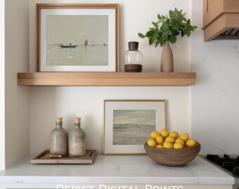 Neutral Coastal Sailboat Art Print, Vintage Nautical Painting (Digital Download)305