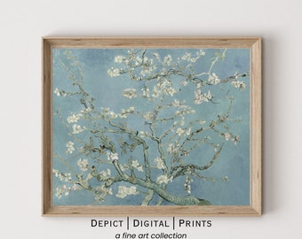 Vintage Apple Blossom Tree Print, Blue Sky Wall Art (Digital Download)290