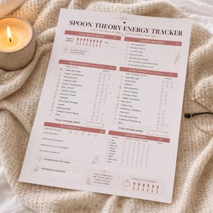 Spoon Theory Energy Planner | Chronic Illness Fatigue | Low Energy Pacing Printable | Spoonie (Digital Download) image 3