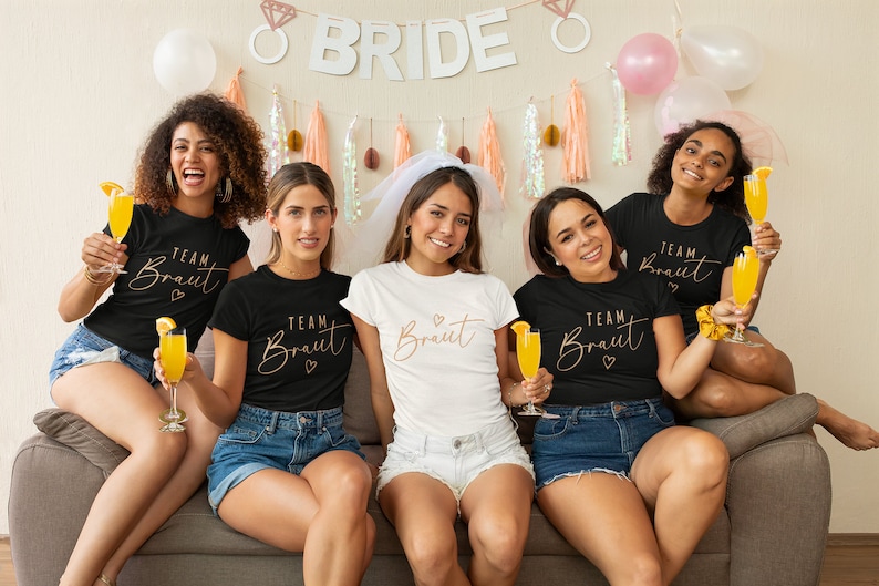 Frauen T-Shirt Team Braut Bride JGA Junggesellenabschied Bild 2