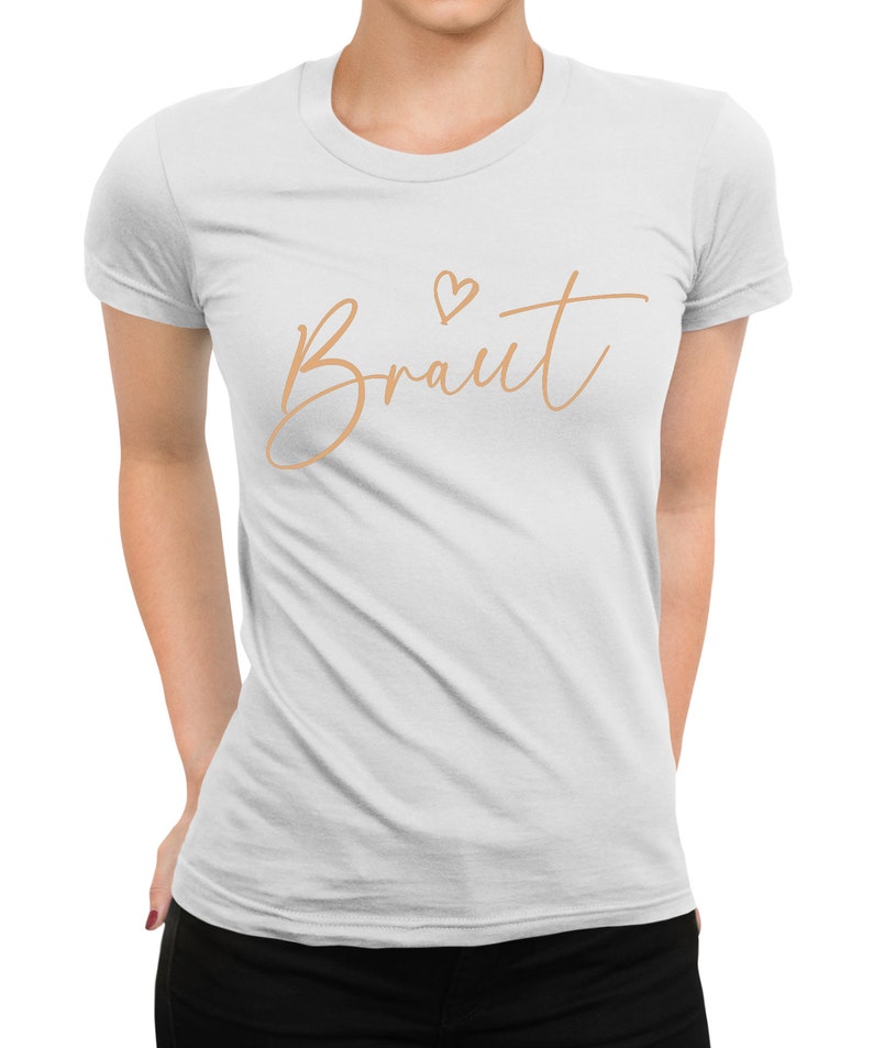 T-Shirt Femme Team Bride Bride JGA Enterrement de Vie de Garçon (Braut) Weiß