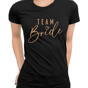 Frauen T-Shirt Team Braut Bride JGA Junggesellenabschied (Team Bride) Schwarz