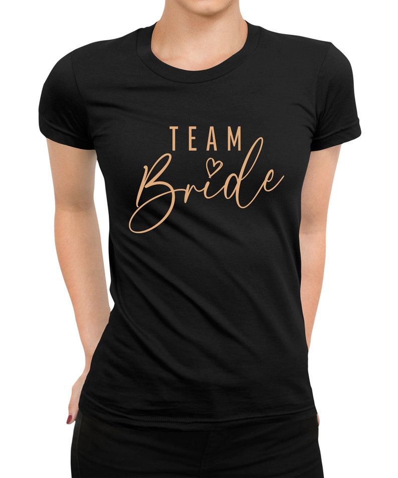 Frauen T-Shirt Team Braut Bride JGA Junggesellenabschied (Team Bride) Schwarz