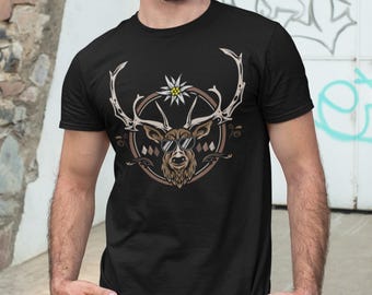 Men's T-Shirt Cool Deer Traditional Shirt - Traditional Costume Gift for Folk Festival | Oktoberfest