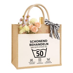 30. | 40. | 50. | 60. | 70. | 80. Geburtstag Jute-Tasche Geburtstagsgeschenk Nachhaltige Geschenk-Tasche Einkaufstasche für Mama, Frau