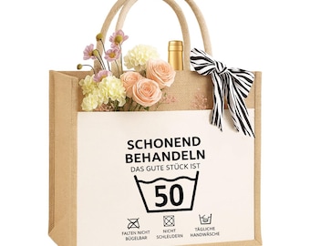 30th | 40th | 50th | 60th | 70th | 80th Birthday Jute Bag Birthday Gift Sustainable Gift Bag Shopping Bag for Mom, Wife