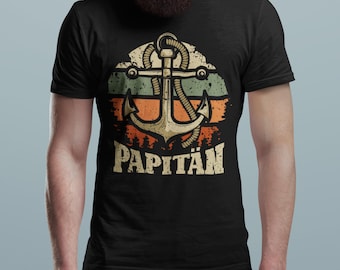 Men's T-Shirt Papitän Captain Anchor - Dad Father's Day Father