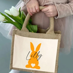 Sustainable jute bag Personalized Easter bag Easter bag Easter bunny gift bag Jute bag Shopping bag made of jute and cotton image 2