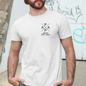 Herren T-Shirt Papa personalisiert mit Namen der Kinder Geburtsjahr Geschenk für Vater Vatertagsgeschenk zdjęcie 3