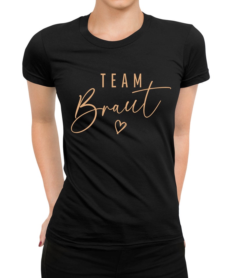 Frauen T-Shirt Team Braut Bride JGA Junggesellenabschied (Team Braut) Schwarz