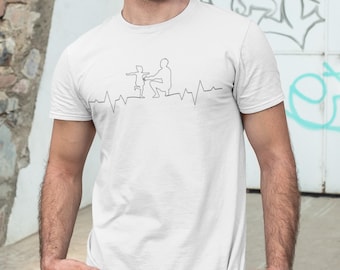 Men's T-Shirt Dad and Daughter Heartbeat - Dad Father's Day Father